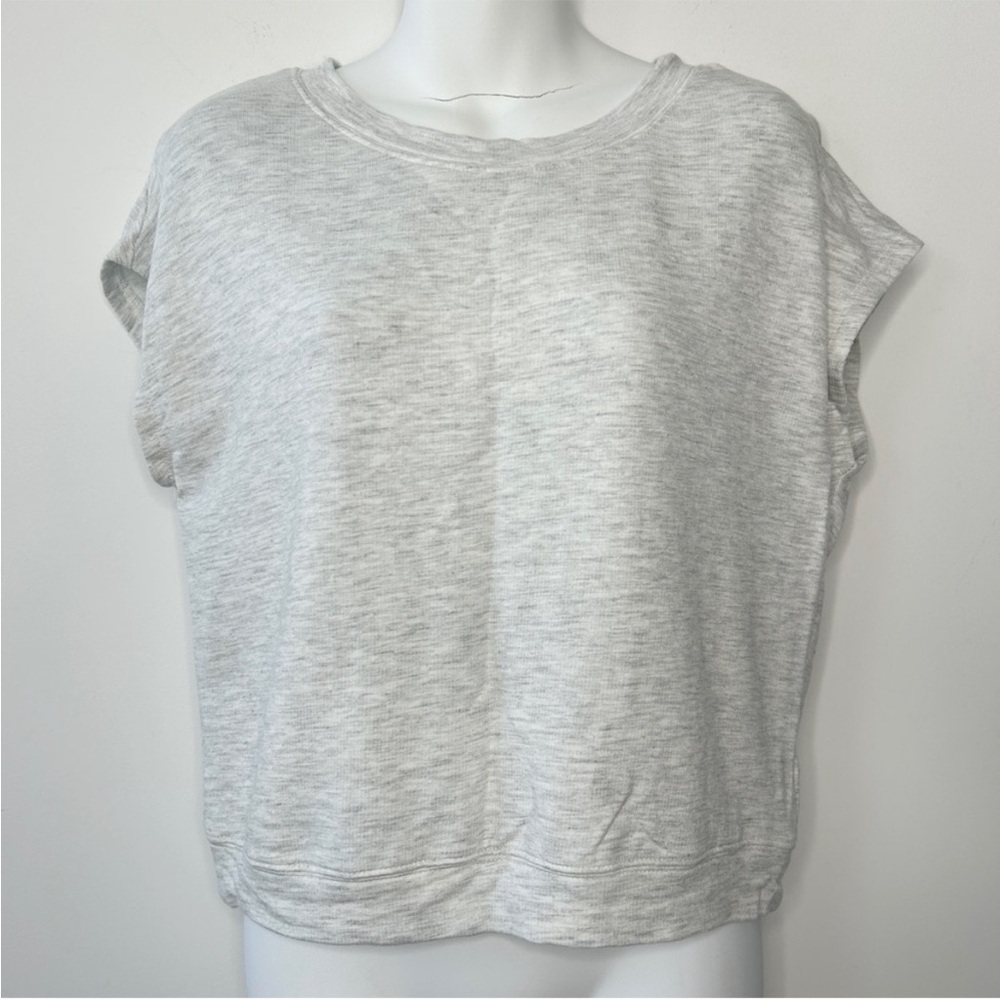 DOUBLE ZERO Grey Boxy Sleeveless Sweatshirt Tank T-shirt